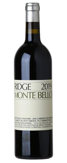 2019 Ridge Vineyards "Monte Bello" Santa Cruz Mountains Cabernet Sauvignon