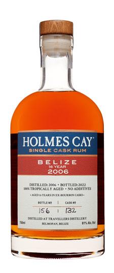 2006 Travellers 16 Year Old  "Holmes Cay" Single Ex-Bourbon Tropically Aged Belize Rum (700ml)