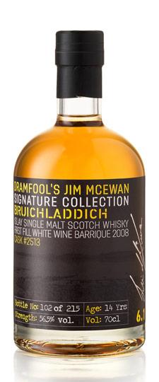 2008 Bruichladdich 14 Year Old "Dramfool's Jim McEwan Signature Collection 6.1" First Fill White Wine Barrique Cask #2513 Islay Single Malt Scotch Whisky (700ml)