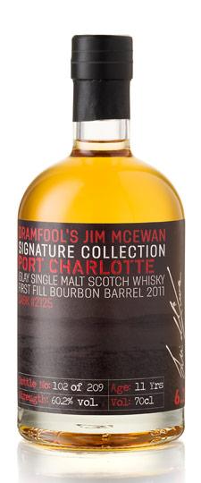 2011 Port Charlotte 11 Year Old "Dramfool's Jim McEwan Signature Collection 6.2" First Fill Bourbon Barrel Cask #2125 Islay Single Malt Scotch Whisky (700ml)
