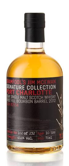 2012 Port Charlotte 10 Year Old "Dramfool's Jim McEwan Signature Collection 7.2" First Fill Bourbon Barrel Cask #2554 Islay Single Malt Scotch Whisky (700ml)