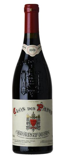 2003 Clos des Papes Châteauneuf-du-Pape bin-soiled & nicked label)