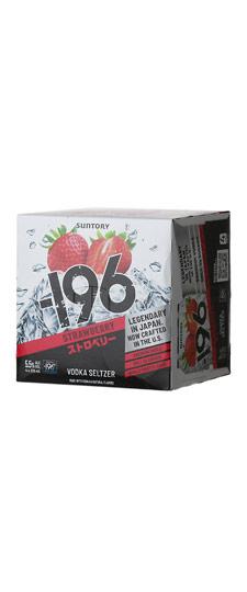 Suntory "-196 Strawberry Vodka Seltzer" Canned Cocktail (4 pack x 12oz cans)
