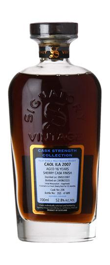 2007 Caol Ila 16 Year Old "Signatory Unchillfiltered Collection" 32 month Finish Fresh Sherry Butt Cask Strength Speyside Single Malt Scotch Whisky (700ml)