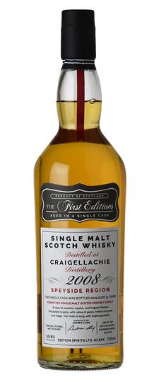 2008 Craigellachie 15 Year "The First Editions" Cask Strength Single Bourbon Barrell Speyside Single Malt Scotch Whisky (700 ML)