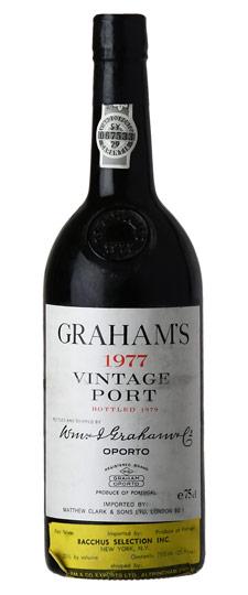 1977 Graham's Vintage Port (slightly depressed cork, bin-soiled & scuffed label)