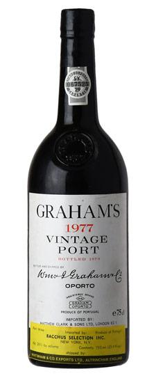 1977 Graham's Vintage Port (depressed cork, bin-soiled label)