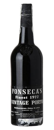 1977 Fonseca Vintage Port (oxidized capsule, high shoulder fill, scuffed label)