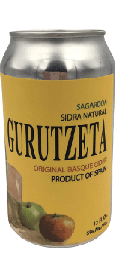 Gurutzeta Sargadoa Basque Cider, Spain (12 oz can)