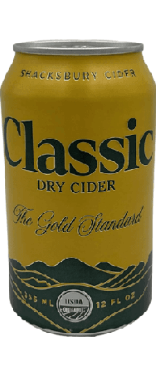 Shacksbury "Classic" Hard Cider Dry, Vermont (12oz can)