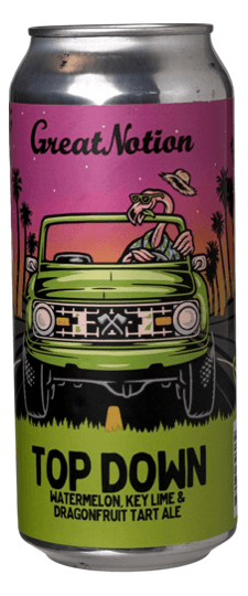 Great Notion Brewing "Top Down Sour- Watermelon, Lime, & Dragonfruit" Sour, Oregon (16oz cans)