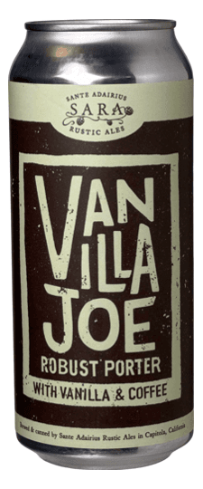 Sante Adairius Rustic Ales "Vanilla Joe" Robust Porter w/ coffee & vanilla beans, California (16oz can)
