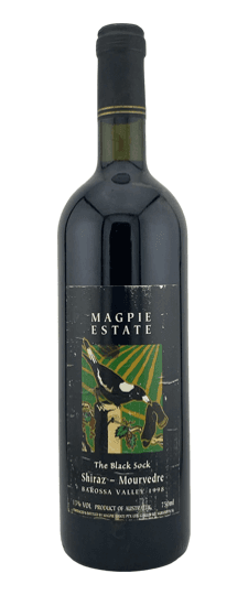 1998 Magpie Estate "The Black Sock" Shiraz McLaren Vale South Australia (Scuffed Label)