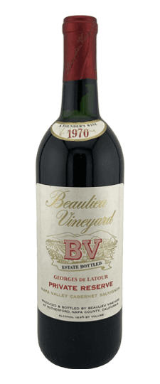 1970 Beaulieu Vineyard "Georges de Latour Private Reserve" Napa Valley Cabernet Sauvignon (Very High Shoulder)