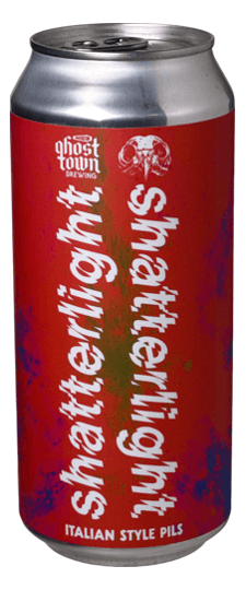 Ghost Town Brewing+Tenma Beer Project "Shatterlight" Italian Pilsner, California (16oz cans)