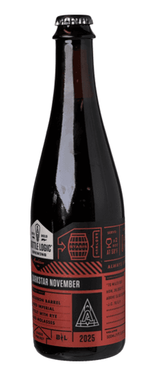 2025 Bottle Logic Brewing "Darkstar November" Imperial Stout w/ Molasses & Rye Aged in Bourbon Barrels, California (500ml)