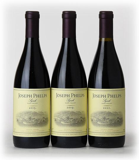 2015, 2019, 2021 Joseph Phelps "Larry Hyde & Sons Vineyard" Napa Valley Syrah