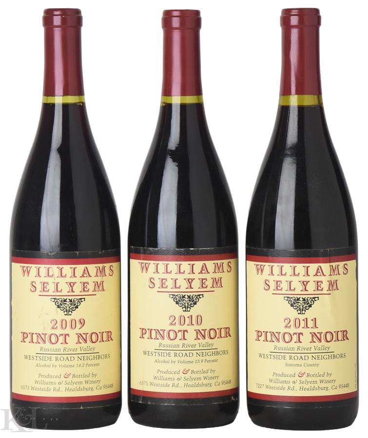 2009-2011 Williams Selyem "Westside Road Neighbors" Russian River Valley Pinot Noir Vertical
