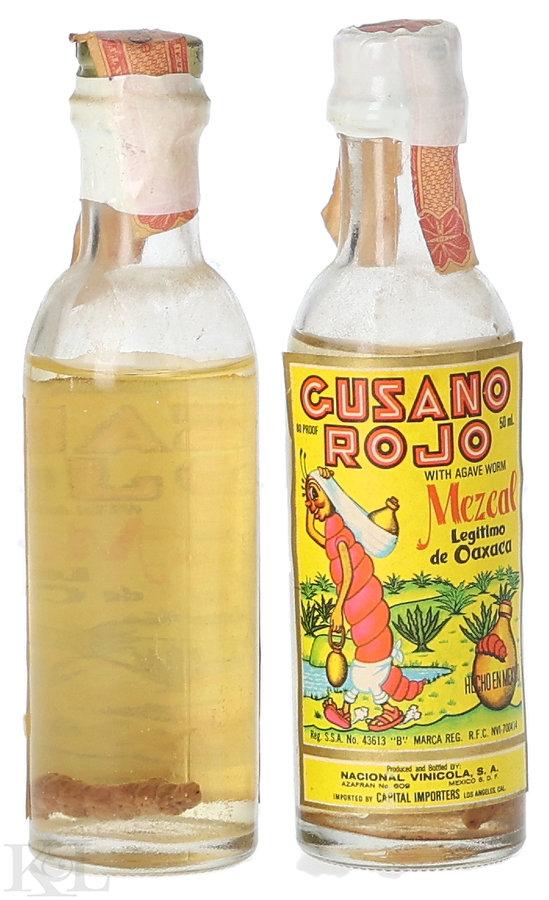 Gusano Rojo Mezcal with Agave Worm Mini (50ml) (1983-1985)