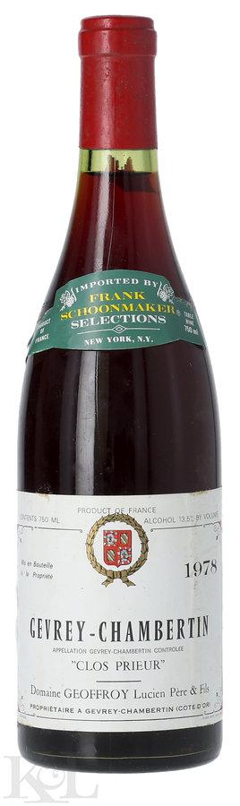 1978 Domaine Lucien Geoffroy Gevrey Chambertin "Clos Prieur"