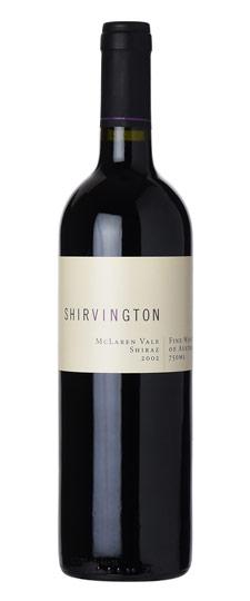 2002 Shirvington Shiraz McLaren Vale South Australia