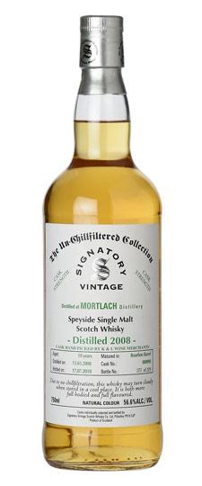 2008 Mortlach 10 Year Old "Signatory" K&L Exclusive 1st Fill Bourbon Barrel Cask Strength Single Malt Scotch Whisky (750ml)