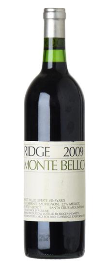 2009 Ridge Vineyards "Monte Bello" Santa Cruz Mountains Cabernet Sauvignon (damp stained, wrinkled label))