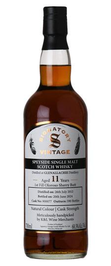 2012 GlenAllachie 11 Year Old "Signatory" K&L Exclusive First Fill Oloroso Sherry Cask Strength Non Chillfiltered Speyside Single Malt Scotch Whisky (700ml)