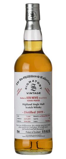 2019 Ben Nevis 5 Year Old "Signatory The Unchillfiltered Collection" Oloroso Sherry Butt Highland Single Malt Scotch Whisky (700ml)