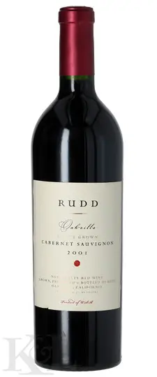 2001 Rudd "Estate Grown" Oakville Cabernet Sauvignon (lightly nicked label)