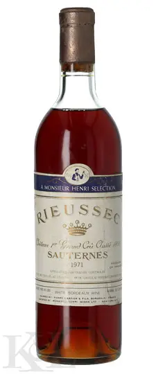 1971 Rieussec, Sauternes (high mid shoulder, bin-soiled label, recessed cork)